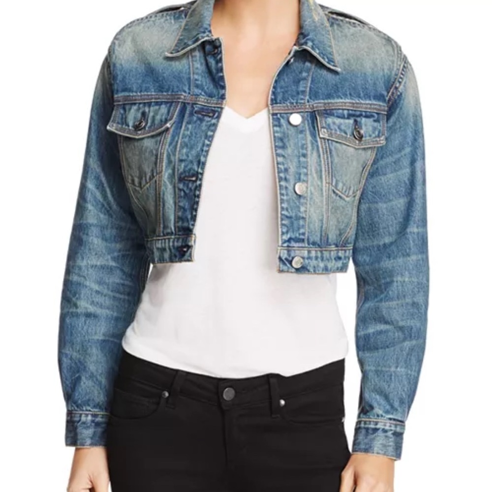 IRO Distressed Blue Denim Jacket